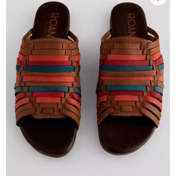 ROAN by Bed Stu Marilee Slide Multi Color Leather Strappy Slide Sandal 9.5 READ - Picture 11 of 13